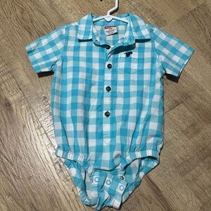 Wrangler Blue Checkered Baby Bodysuit
